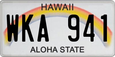 HI license plate WKA941