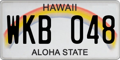 HI license plate WKB048