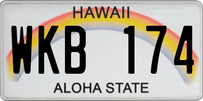 HI license plate WKB174