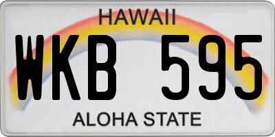 HI license plate WKB595