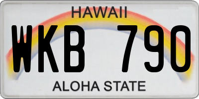 HI license plate WKB790