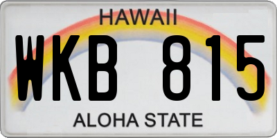 HI license plate WKB815
