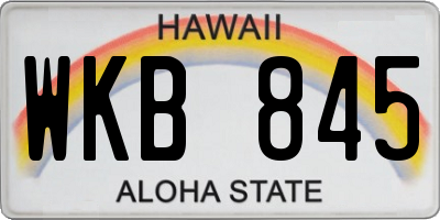 HI license plate WKB845