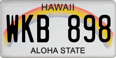HI license plate WKB898