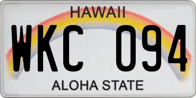 HI license plate WKC094