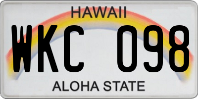 HI license plate WKC098