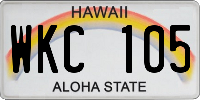 HI license plate WKC105