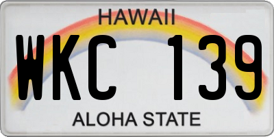 HI license plate WKC139