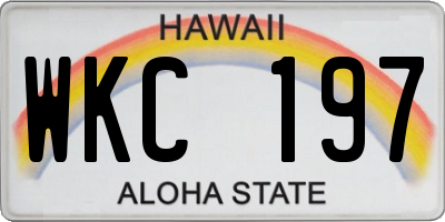 HI license plate WKC197