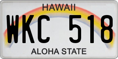 HI license plate WKC518