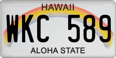 HI license plate WKC589