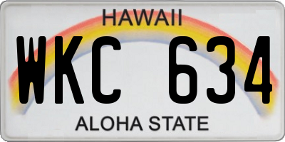 HI license plate WKC634