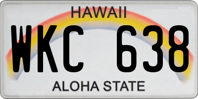 HI license plate WKC638