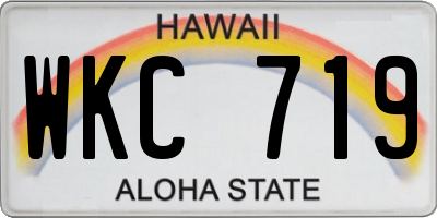 HI license plate WKC719
