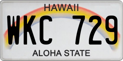 HI license plate WKC729