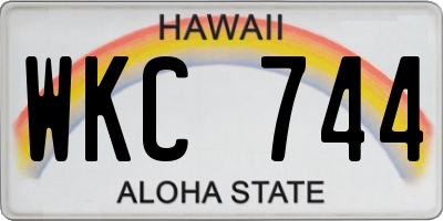 HI license plate WKC744