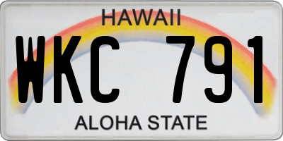 HI license plate WKC791