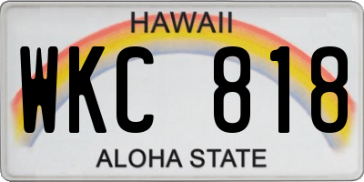 HI license plate WKC818
