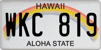 HI license plate WKC819