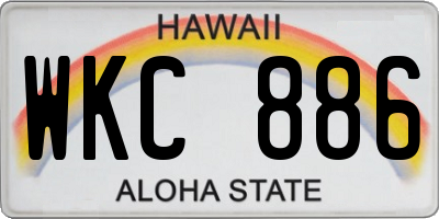 HI license plate WKC886