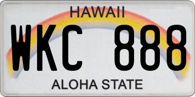 HI license plate WKC888