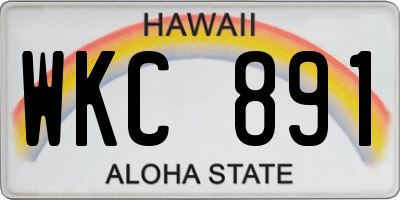 HI license plate WKC891