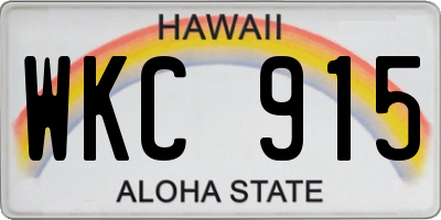 HI license plate WKC915