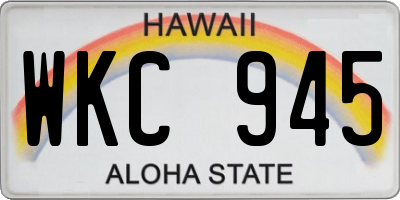 HI license plate WKC945