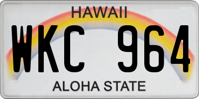 HI license plate WKC964