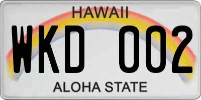 HI license plate WKD002