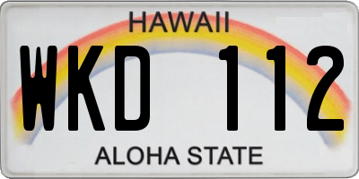 HI license plate WKD112
