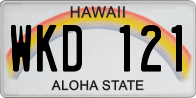 HI license plate WKD121