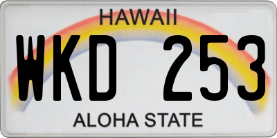 HI license plate WKD253
