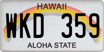 HI license plate WKD359