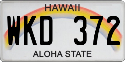 HI license plate WKD372