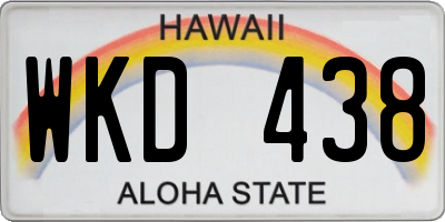 HI license plate WKD438