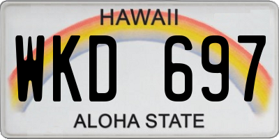 HI license plate WKD697