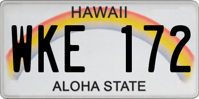 HI license plate WKE172
