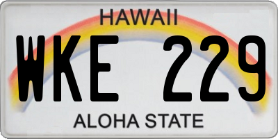 HI license plate WKE229
