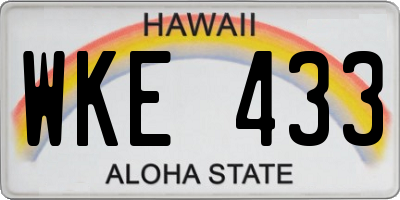 HI license plate WKE433