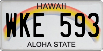 HI license plate WKE593