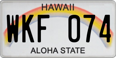 HI license plate WKF074
