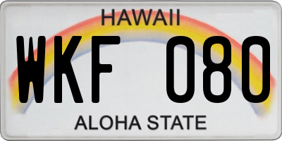 HI license plate WKF080