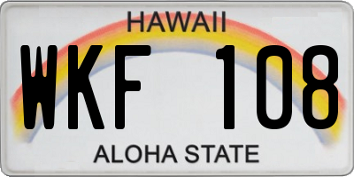 HI license plate WKF108