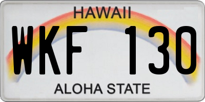 HI license plate WKF130