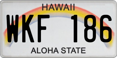 HI license plate WKF186