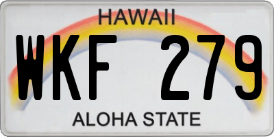 HI license plate WKF279