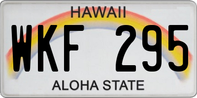 HI license plate WKF295