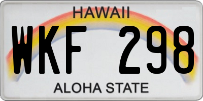 HI license plate WKF298