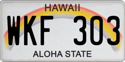 HI license plate WKF303